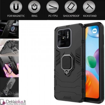 Sustiprintas dėklas 4in1 - juodas (telefonui Xiaomi Redmi 10C)